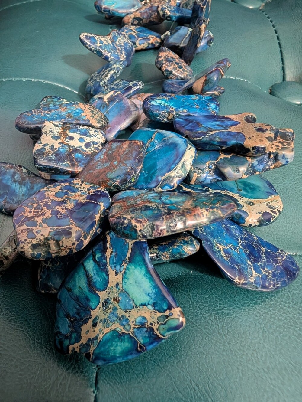 Blue & Teal Sea Jasper Statement Necklace